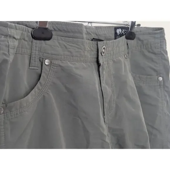 Kuhl Mountain Culture Zip Off Capri Hiking Outdoor Pants Army Green Wmns Sz 14 - Picture 5 of 12